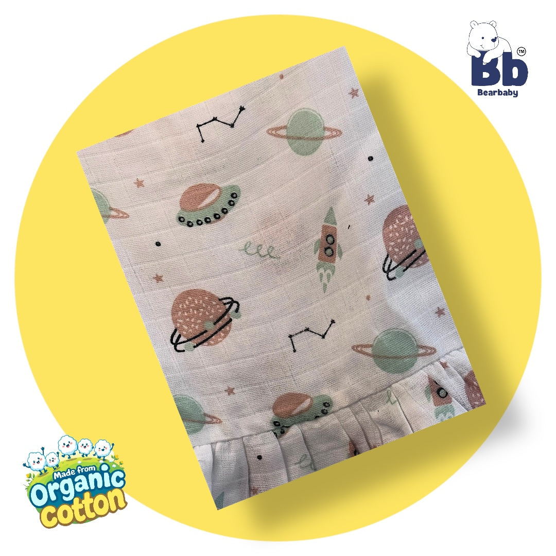 Baby Girl Organic Cotton Sleeveless Frock-Size6M-12M-Combo Pack of 2-Assorted Prints 3