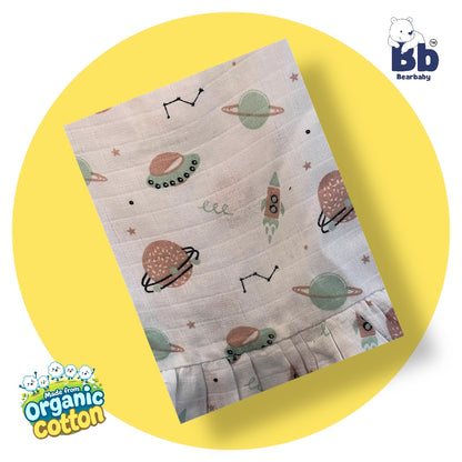 Baby Girl Organic Cotton Sleeveless Frock-Size6M-12M-Combo Pack of 2-Assorted Prints 3