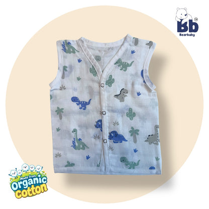 Baby Unisex Organic Cotton Muslin Jhabla -Size 0M to 3M-Combo Pack Of 5-Assorted Print 1