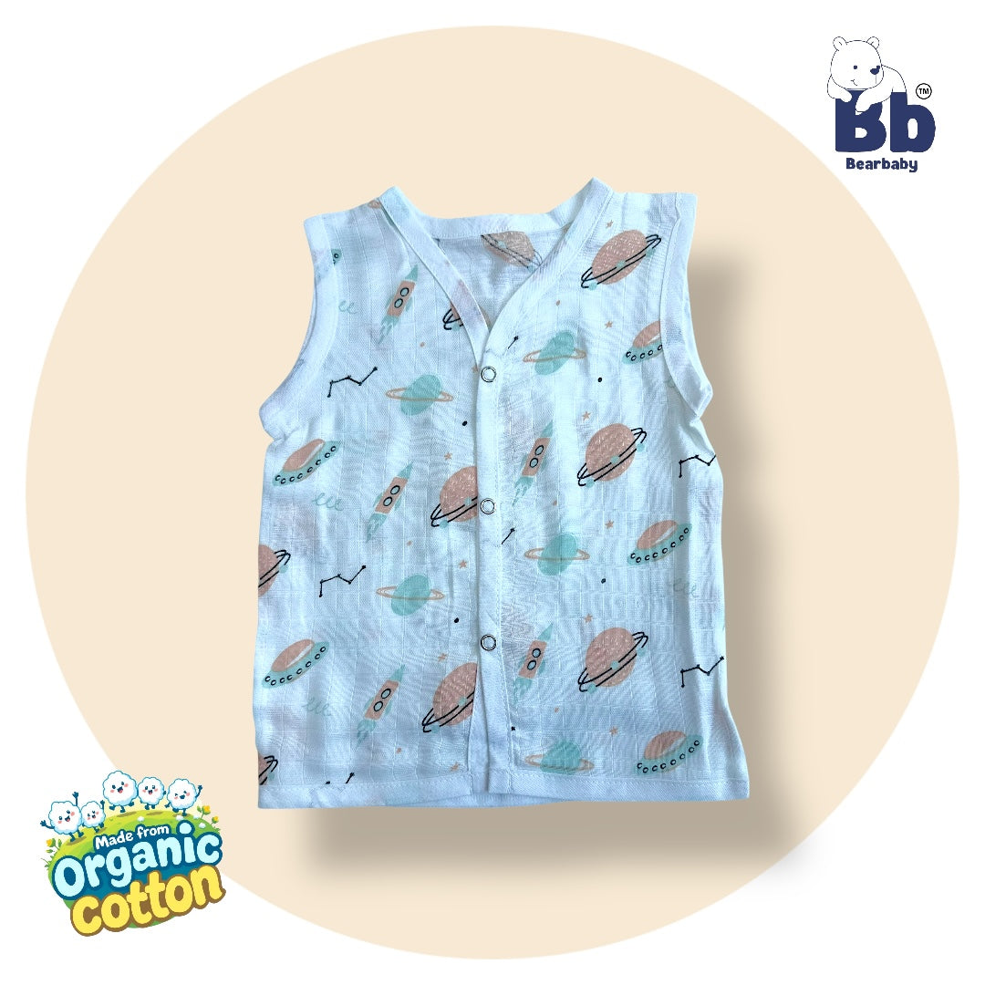 Baby Unisex Organic Cotton Muslin Jhabla -Size 3M to 6M-Combo Pack Of 3-Assorted Print 2