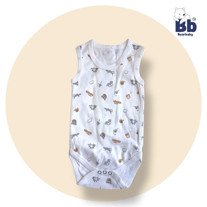 Baby Cotton Roamper Sleevless/UniSex -Size 3M to 6M-Combo Pack Of 3-Multi Print1