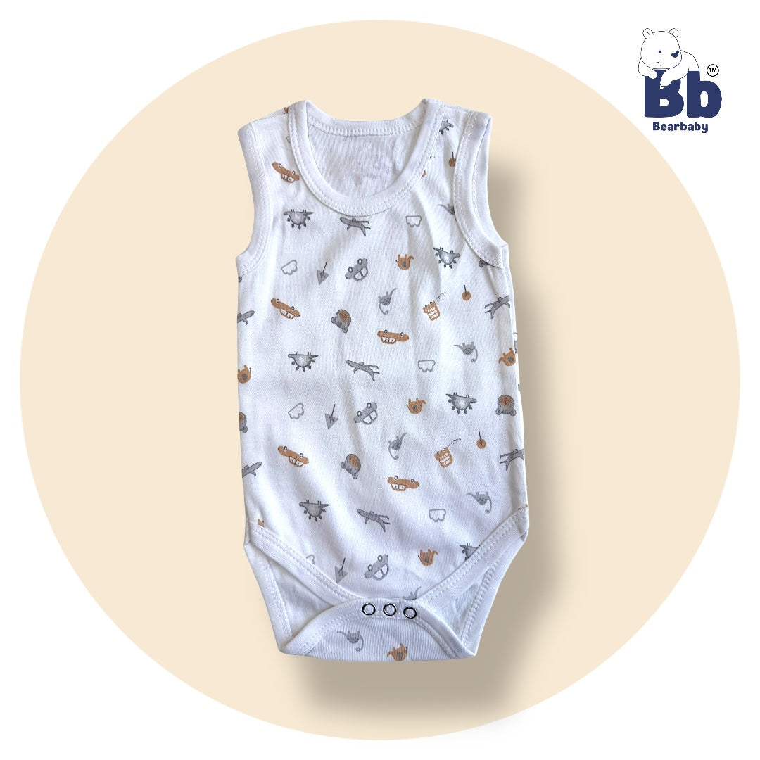 Baby Cotton Roamper Sleevless/UniSex -Size 3M to 6M-Combo Pack Of 5-Multi Print1