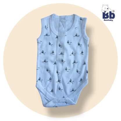 Baby Cotton Roamper Sleevless/UniSex -Size 3M to 6M-Combo Pack Of 5-Multi Print1