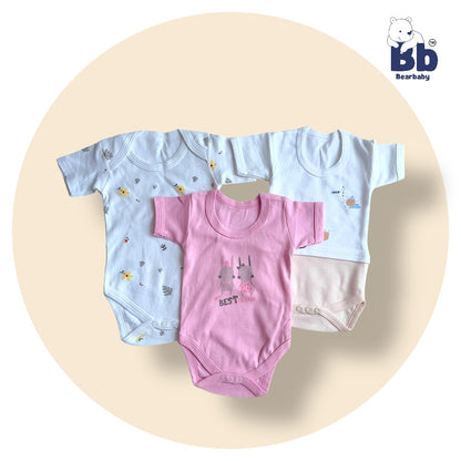 Baby Cotton Roamper Half Sleev/UniSex -Size 3M to 6M-Combo Pack Of 3-Multi Print
