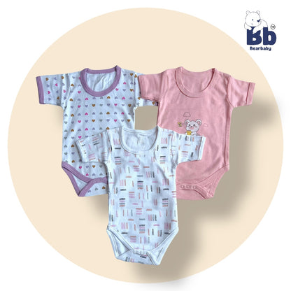 Baby Cotton Roamper Half Sleev/UniSex -Size 3M to 6M-Combo Pack Of 3-Multi Print
