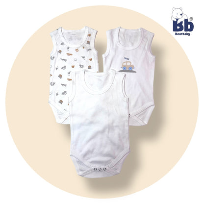 Baby Cotton Roamper Sleevless/UniSex -Size 6M to 9M-Combo Pack Of 3-Multi Print