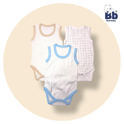 Baby Cotton Roamper Sleevless/UniSex -Size 6M to 9M-Combo Pack Of 3-Multi Print