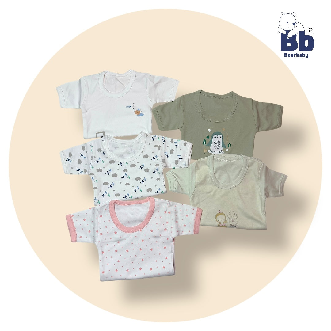 Baby Cotton Roamper Half Sleev/UniSex -Size 6M to 9M-Combo Pack Of 5-Multi Print