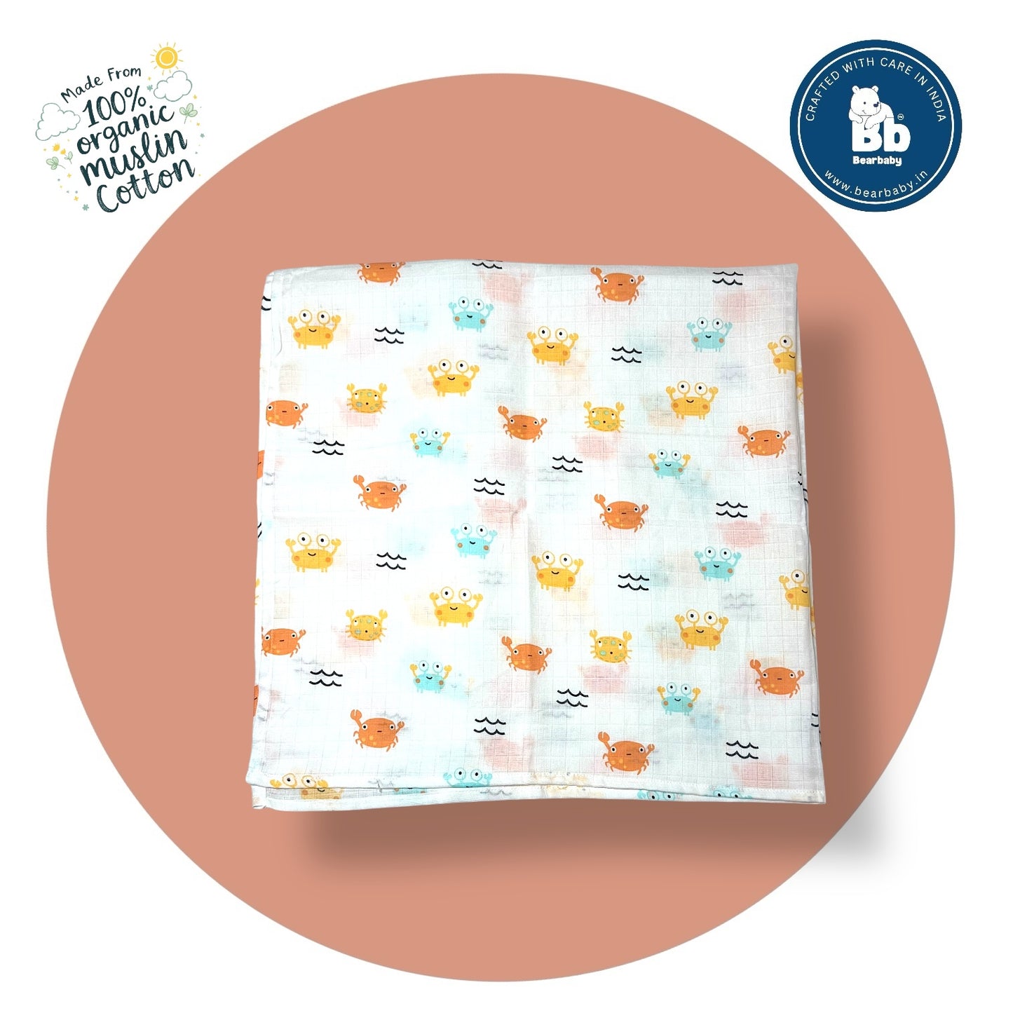 Muslin Soft Cotton Swaddle/Baby Wrapper-Size 100cm*100cm-Combo Pack of 3-Assorted Prints1