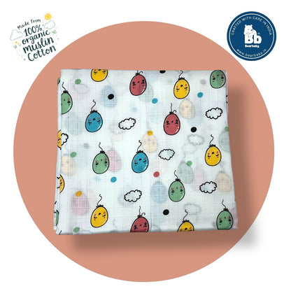 Muslin Towel for Newborn Baby-1Layer/Size 70cm*145cm-Combo Pack 2-Assorted Prints2