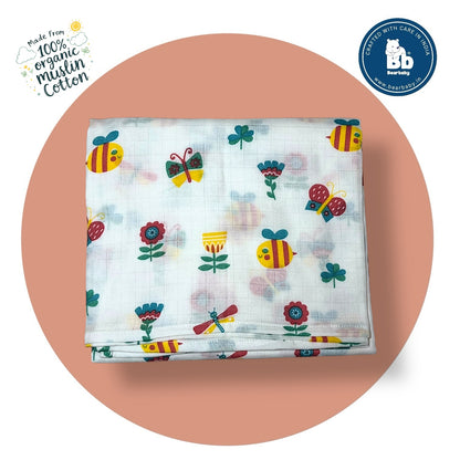 Muslin Towel for Newborn Baby-1Layer/Size 70cm*145cm-Combo Pack 2-Assorted Prints3
