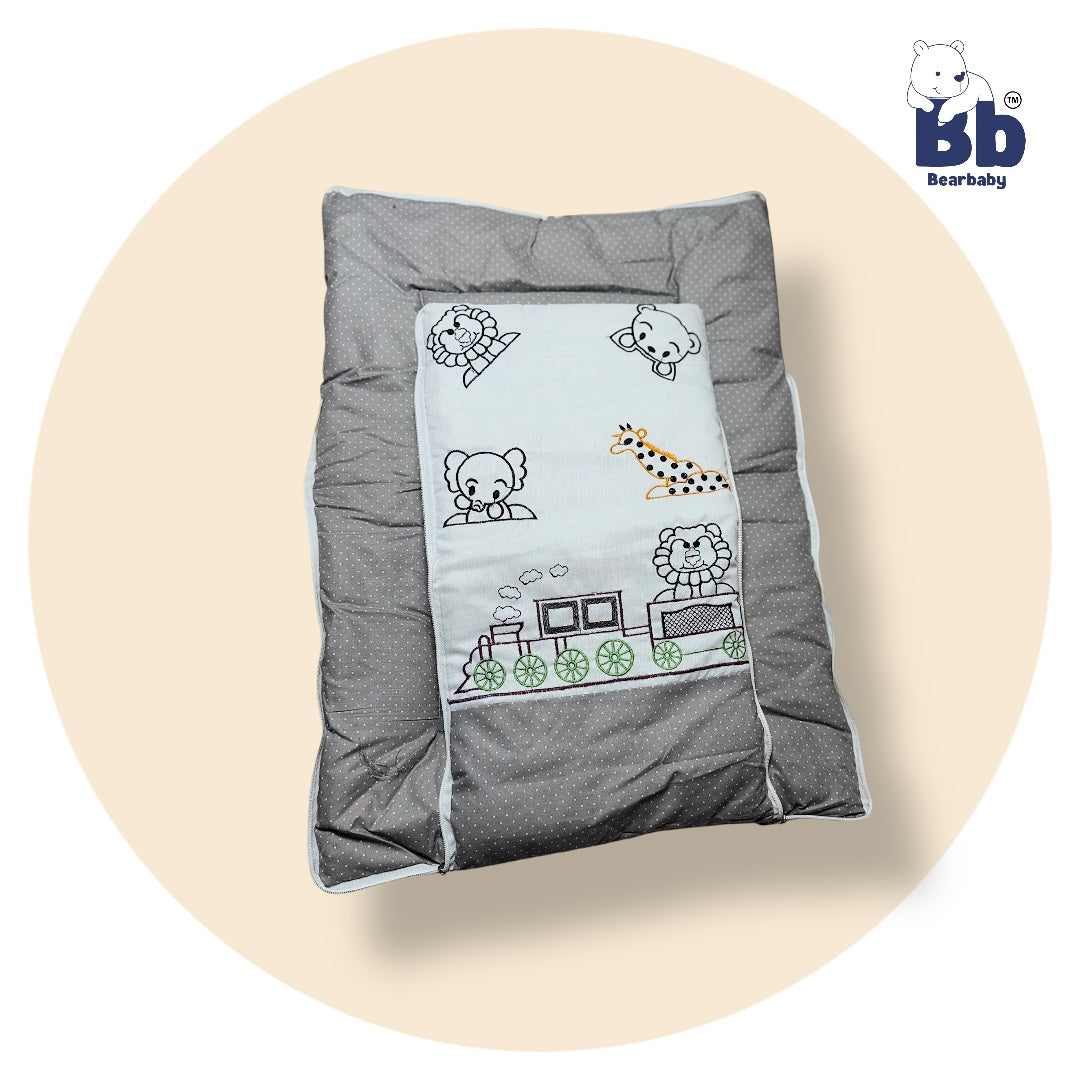 Premium Embroidery Print 3 in 1 Baby Bed Sleeping Bag /Carry Nest/Mattress