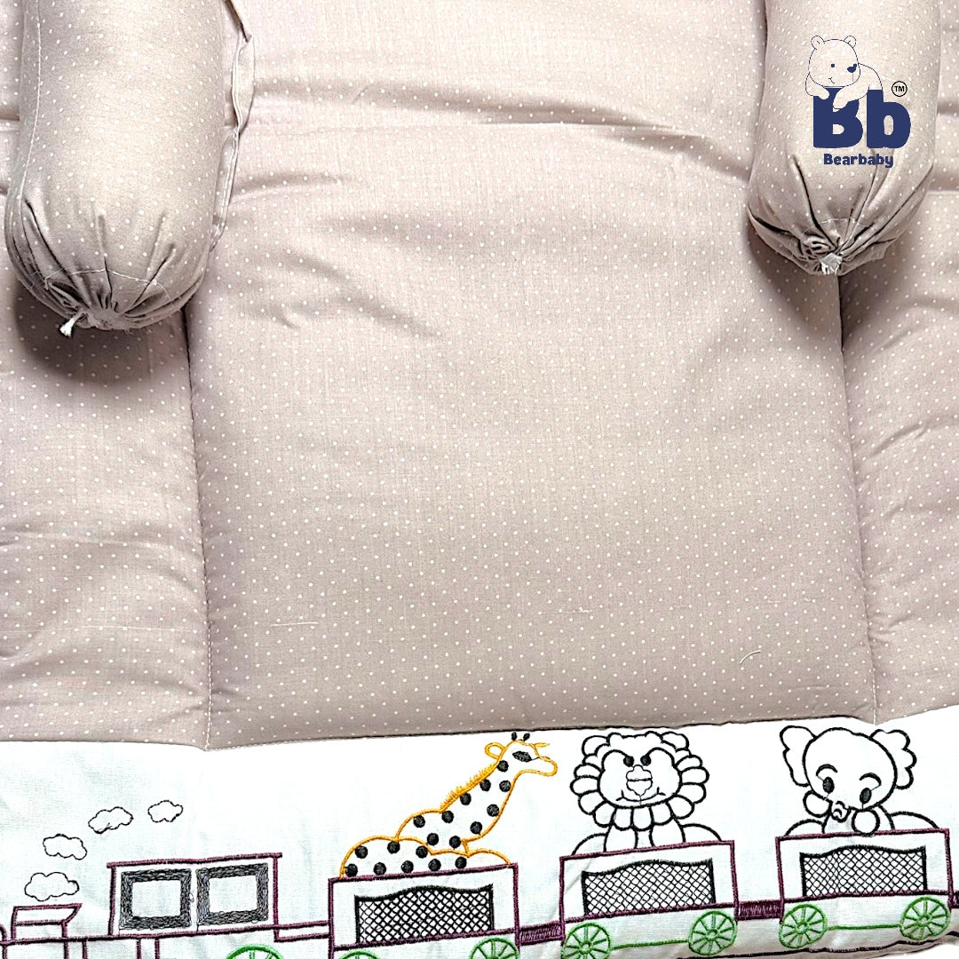 Premium Embroidery Cotton Bedding Set /Baby Mattress with Bloster set