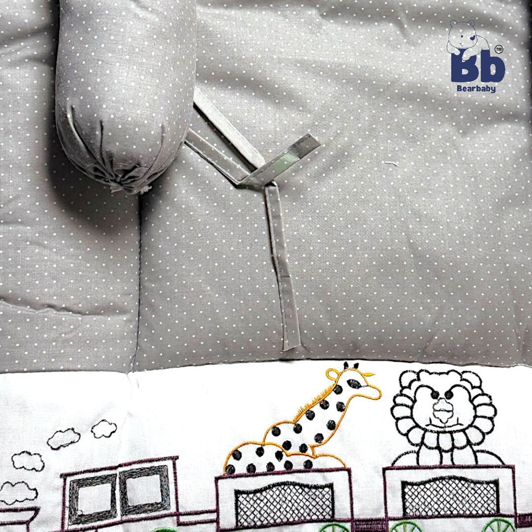 Premium Embroidery Cotton Bedding Set /Baby Mattress with Bloster set