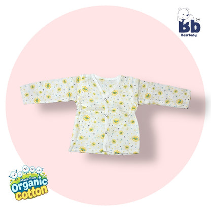 Baby Unisex Organic Cotton Muslin Full Sleeves Jhabla & Payjama Set - Size 6m-9m-Sun Print