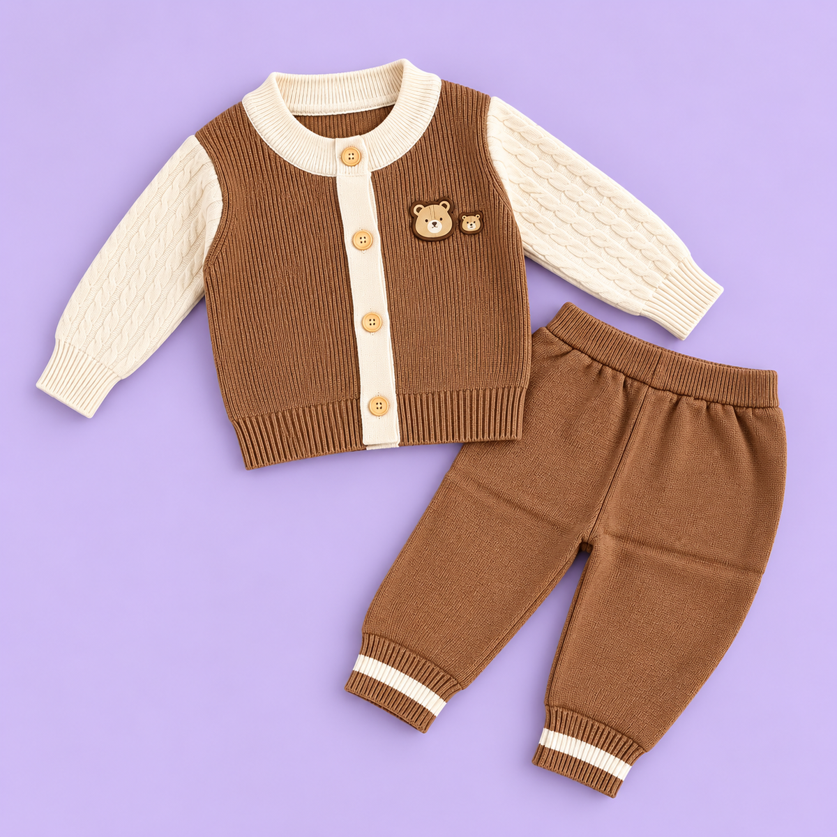 Bearbaby Baby Winter Outfit Set | Full Sleeve Top & Matching Pants ---9