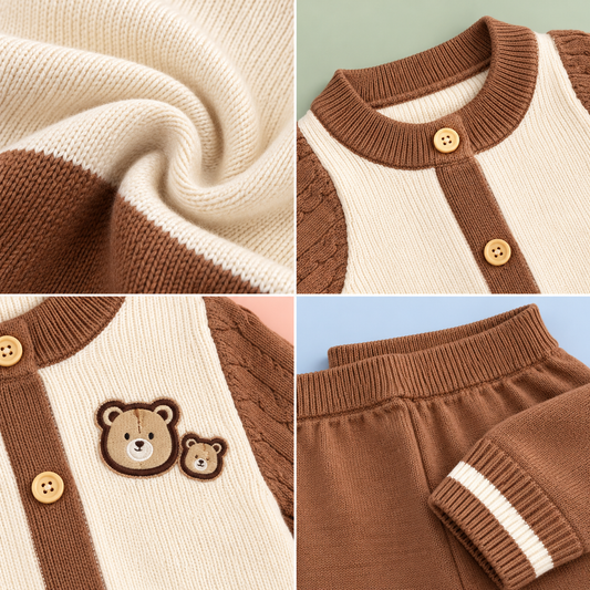 Bearbaby Baby Winter Outfit Set | Full Sleeve Top & Matching Pants ---9