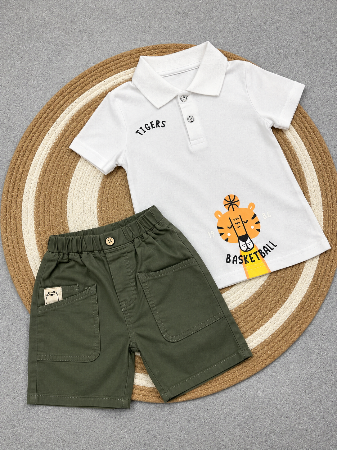 Bearbaby Boys Polo T-Shirt & Shorts Set – Casual Summer Outfit for Toddlers
