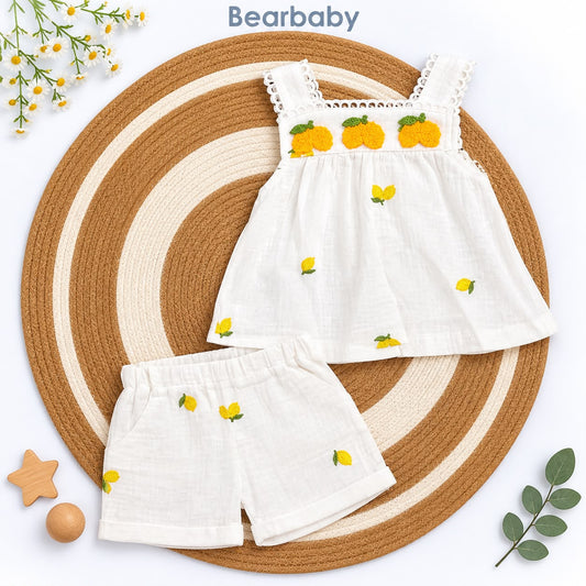 Bearbaby Yellow Lemon Baby Shirt & Shorts Set | 3M–18M--0