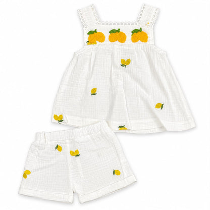 Bearbaby Yellow Lemon Baby Shirt & Shorts Set | 3M–18M--0