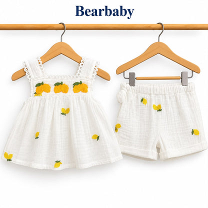 Bearbaby Yellow Lemon Baby Shirt & Shorts Set | 3M–18M--0
