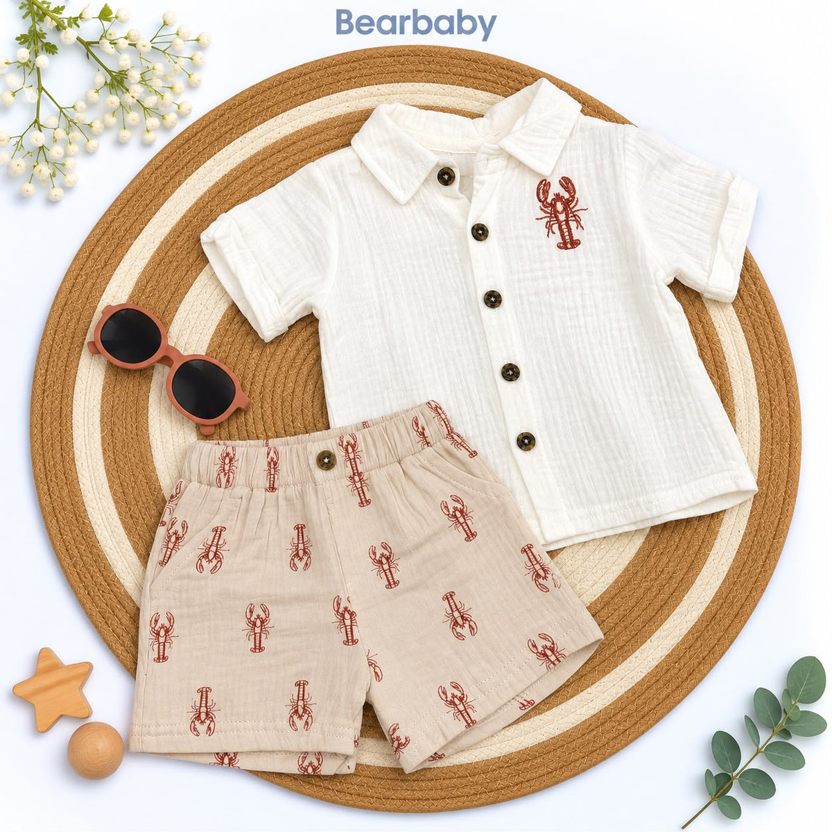 Bearbaby Navy Classic Baby Shirt & Shorts Set | 12M-24M --4