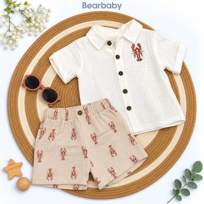 Bearbaby Navy Classic Baby Shirt & Shorts Set | 12M-24M --4