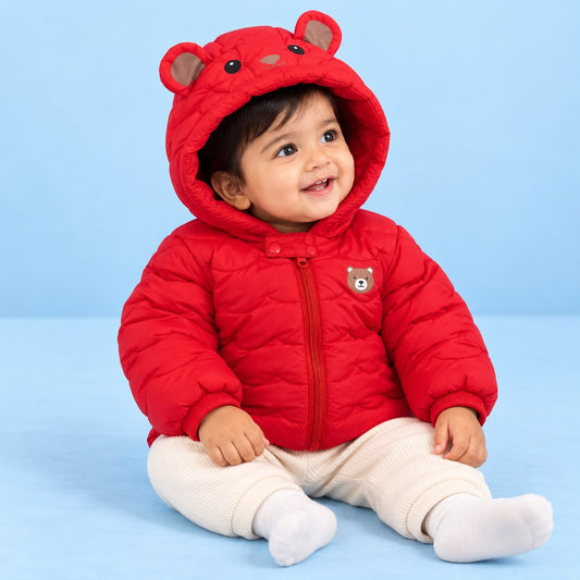 Bearbaby Baby Animal Puffer Jacket | Hooded Printed Winter Jacket ---22