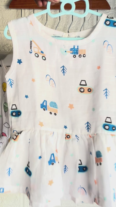 bearbaby muslin frock multi prints